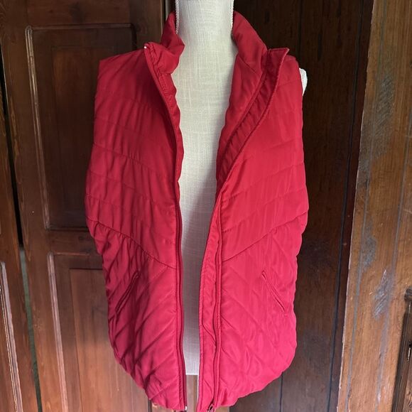 Womens New Directions Red Puffer Vest,‎ XL, Pockets EUC - Picture 1 of 6